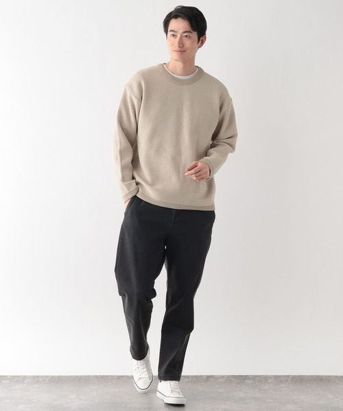 GLOBAL WORK(グローバルワーク)の「トクトク2SETカノコニットプルオーバー&長袖Tシャツ/647557(ニット/セーター・メンズ・ベージュ/ネイビー/ミント/チャコールグレー/サックスブルー・LARGE/MEDIUM/SMALL/X-LARGE)」の13枚目の写真