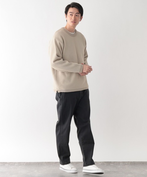 GLOBAL WORK(グローバルワーク)の「トクトク2SETカノコニットプルオーバー&長袖Tシャツ/647557(ニット/セーター・メンズ・ベージュ/ネイビー/ミント/チャコールグレー/サックスブルー・LARGE/MEDIUM/SMALL/X-LARGE)」の14枚目の写真