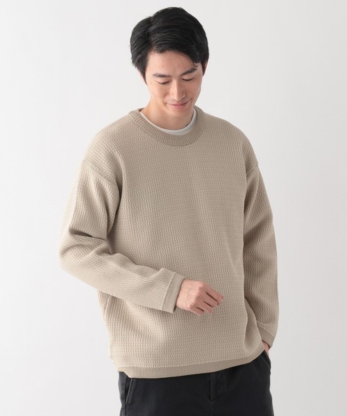 GLOBAL WORK(グローバルワーク)の「トクトク2SETカノコニットプルオーバー&長袖Tシャツ/647557(ニット/セーター・メンズ・ベージュ/ネイビー/ミント/チャコールグレー/サックスブルー・LARGE/MEDIUM/SMALL/X-LARGE)」の16枚目の写真