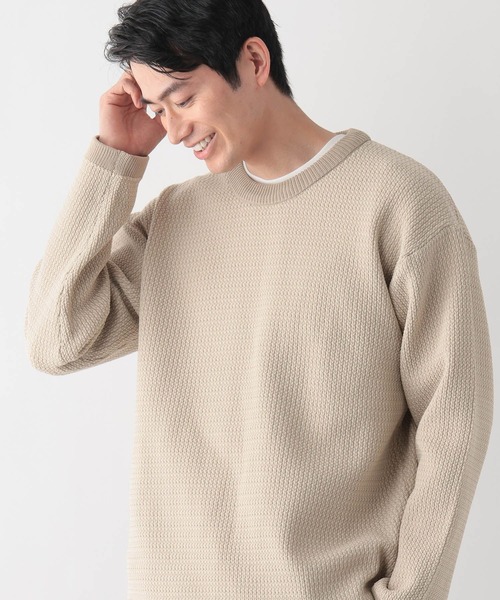 GLOBAL WORK(グローバルワーク)の「トクトク2SETカノコニットプルオーバー&長袖Tシャツ/647557(ニット/セーター・メンズ・ベージュ/ネイビー/ミント/チャコールグレー/サックスブルー・LARGE/MEDIUM/SMALL/X-LARGE)」の17枚目の写真