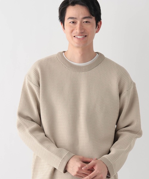 GLOBAL WORK(グローバルワーク)の「トクトク2SETカノコニットプルオーバー&長袖Tシャツ/647557(ニット/セーター・メンズ・ベージュ/ネイビー/ミント/チャコールグレー/サックスブルー・LARGE/MEDIUM/SMALL/X-LARGE)」の18枚目の写真