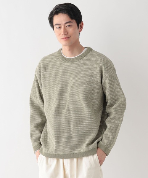 GLOBAL WORK(グローバルワーク)の「トクトク2SETカノコニットプルオーバー&長袖Tシャツ/647557(ニット/セーター・メンズ・ベージュ/ネイビー/ミント/チャコールグレー/サックスブルー・LARGE/MEDIUM/SMALL/X-LARGE)」の21枚目の写真