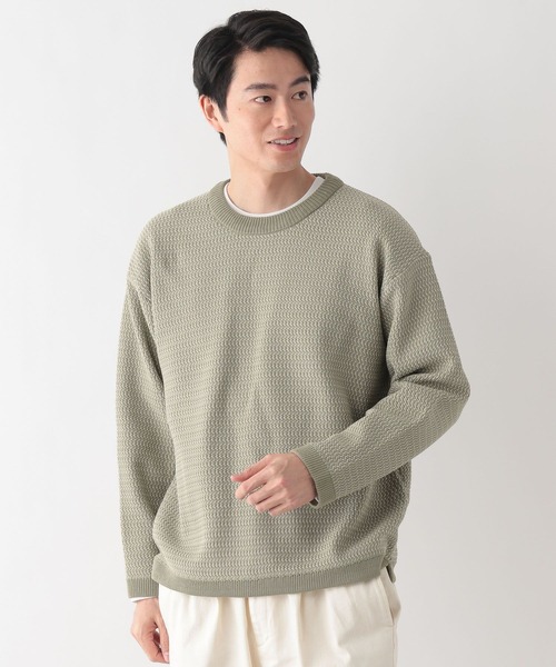 GLOBAL WORK(グローバルワーク)の「トクトク2SETカノコニットプルオーバー&長袖Tシャツ/647557(ニット/セーター・メンズ・ベージュ/ネイビー/ミント/チャコールグレー/サックスブルー・LARGE/MEDIUM/SMALL/X-LARGE)」の22枚目の写真