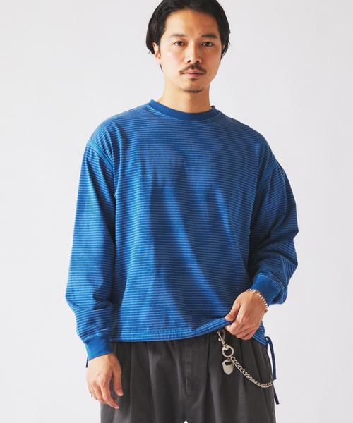 JOURNAL STANDARD relume（ジャーナルスタンダード　レリューム）の「アウトバインダー 天竺 ボーダー Tシャツ（Tシャツ/カットソー・メンズ・ブラック/ブルー系その他/レッド・MEDIUM/LARGE）」の19枚目の写真