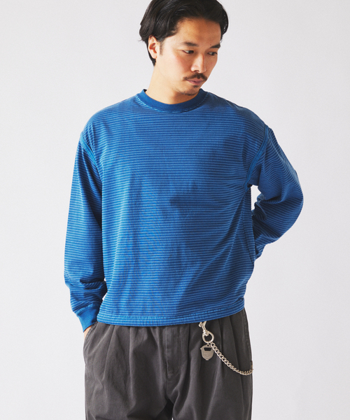 JOURNAL STANDARD relume（ジャーナルスタンダード　レリューム）の「アウトバインダー 天竺 ボーダー Tシャツ（Tシャツ/カットソー・メンズ・ブラック/ブルー系その他/レッド・MEDIUM/LARGE）」の21枚目の写真