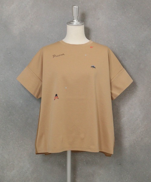 STUDIO PICONE(スタジオピッコーネ)の「コットン100%前後切替プルオーバー(Tシャツ/カットソー・レディース・ライトブルー/ブラック/ホワイト/ベージュ・LL/L/M)」の4枚目の写真
