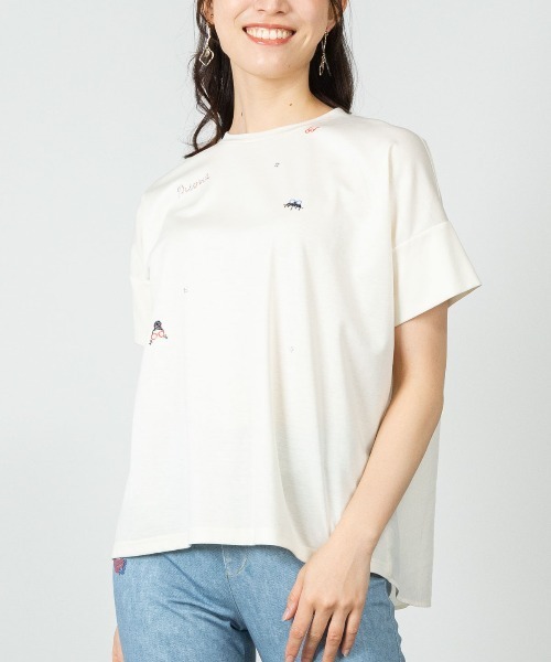 STUDIO PICONE(スタジオピッコーネ)の「コットン100%前後切替プルオーバー(Tシャツ/カットソー・レディース・ライトブルー/ブラック/ホワイト/ベージュ・LL/L/M)」の11枚目の写真