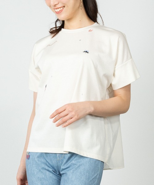 STUDIO PICONE(スタジオピッコーネ)の「コットン100%前後切替プルオーバー(Tシャツ/カットソー・レディース・ライトブルー/ブラック/ホワイト/ベージュ・LL/L/M)」の12枚目の写真