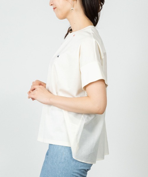 STUDIO PICONE(スタジオピッコーネ)の「コットン100%前後切替プルオーバー(Tシャツ/カットソー・レディース・ライトブルー/ブラック/ホワイト/ベージュ・LL/L/M)」の13枚目の写真