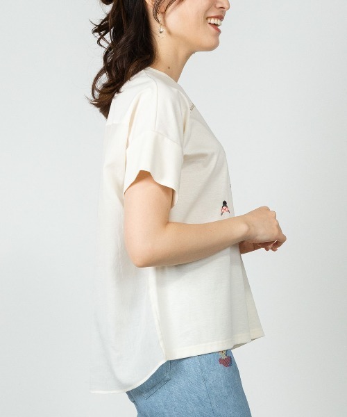 STUDIO PICONE(スタジオピッコーネ)の「コットン100%前後切替プルオーバー(Tシャツ/カットソー・レディース・ライトブルー/ブラック/ホワイト/ベージュ・LL/L/M)」の15枚目の写真