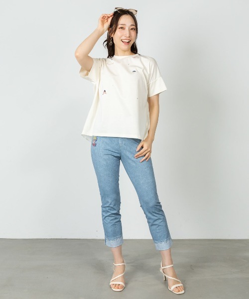 STUDIO PICONE(スタジオピッコーネ)の「コットン100%前後切替プルオーバー(Tシャツ/カットソー・レディース・ライトブルー/ブラック/ホワイト/ベージュ・LL/L/M)」の16枚目の写真
