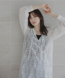 slattgir | 高身長　ブロックレースチュニックワンピース（トールサイズ）Essenave(ワンピース)