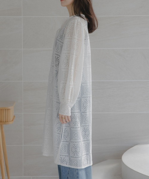 slattgir(スラットジール)の「高身長 ブロックレースチュニックワンピース(トールサイズ)Essenave(ワンピース・レディース・オフホワイト/ブラック・TLL/TL/TM/T5L/T4L/T3L)」の18枚目の写真