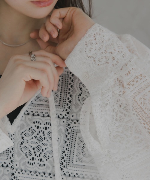 slattgir(スラットジール)の「高身長 ブロックレースチュニックワンピース(トールサイズ)Essenave(ワンピース・レディース・オフホワイト/ブラック・TLL/TL/TM/T5L/T4L/T3L)」の22枚目の写真