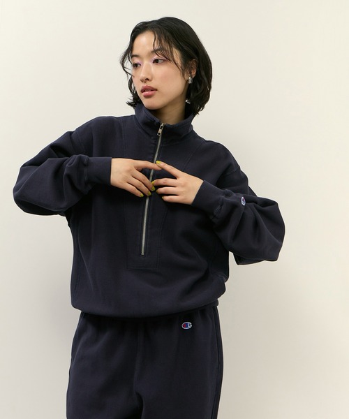 Champion for ADAM ET ROPE'】別注 SWEAT HALF ZIP（スウェット