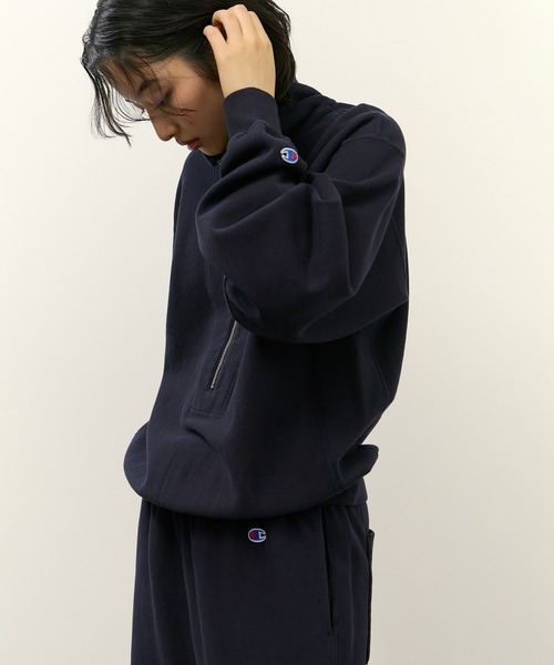 Champion(チャンピオン)の「【Champion for ADAM ET ROPE'】別注 SWEAT HALF ZIP(スウェット・レディース・ブラウン系その他3/ネイビー/オフホワイト・FREE)」の8枚目の写真