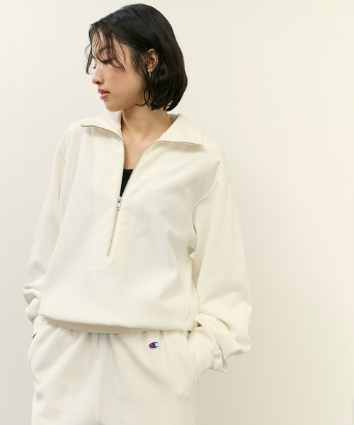Champion(チャンピオン)の「【Champion for ADAM ET ROPE'】別注 SWEAT HALF ZIP(スウェット・レディース・ブラウン系その他3/ネイビー/オフホワイト・FREE)」の16枚目の写真