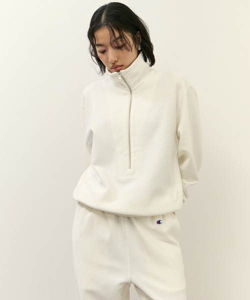 Champion(チャンピオン)の「【Champion for ADAM ET ROPE'】別注 SWEAT HALF ZIP(スウェット・レディース・ブラウン系その他3/ネイビー/オフホワイト・FREE)」の18枚目の写真