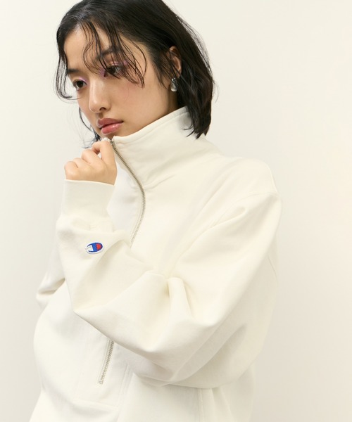 Champion(チャンピオン)の「【Champion for ADAM ET ROPE'】別注 SWEAT HALF ZIP(スウェット・レディース・ブラウン系その他3/ネイビー/オフホワイト・FREE)」の19枚目の写真