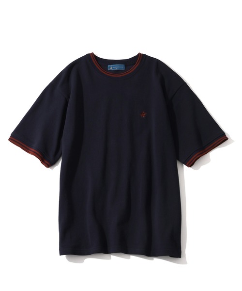 BEVERLY HILLS POLO CLUB（ビバリーヒルズポロクラブ）の「【Beverly Hills Polo Club/ビバリーヒルズ ポロクラブ】ロゴ刺繍 リブライン 鹿の子 クルーネック Tシャツ（Tシャツ/カットソー・メンズ・ブラック/グリーン/ホワイト/ネイビー/オリーブ/サックスブルー・M/L/LL）」の10枚目の写真