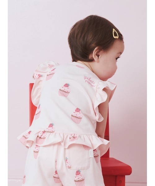 gelato pique(ジェラートピケ)の「【BABY】カップケーキ柄Tシャツ(その他ベビーウェア・キッズ・ピンク・80)」の5枚目の写真
