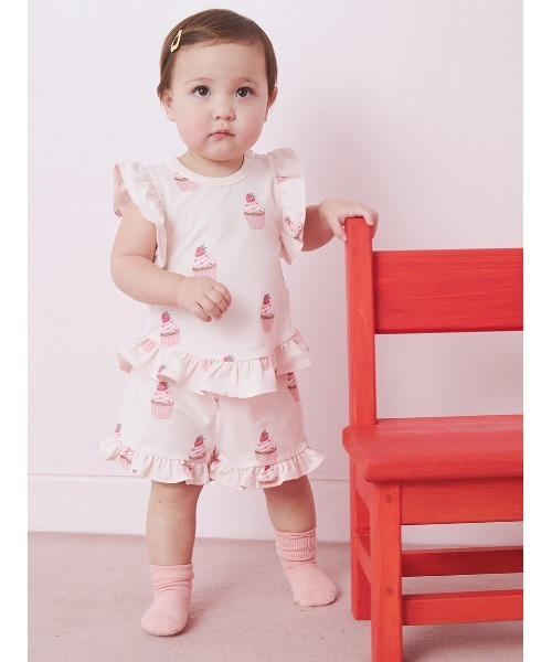 gelato pique(ジェラートピケ)の「【BABY】カップケーキ柄Tシャツ(その他ベビーウェア・キッズ・ピンク・80)」の6枚目の写真
