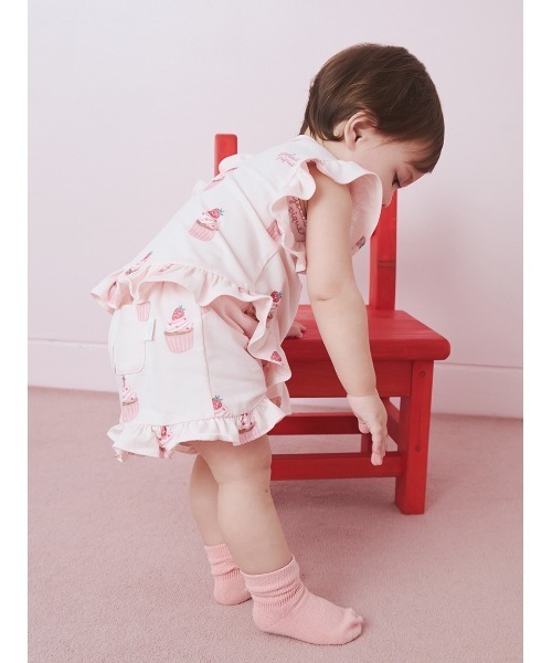 gelato pique(ジェラートピケ)の「【BABY】カップケーキ柄Tシャツ(その他ベビーウェア・キッズ・ピンク・80)」の3枚目の写真