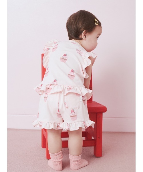 gelato pique(ジェラートピケ)の「【BABY】カップケーキ柄Tシャツ(その他ベビーウェア・キッズ・ピンク・80)」の4枚目の写真