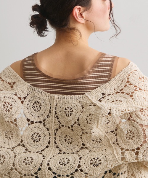 Crisp（クリスプ）の「チュールボーダーリブタンク（タンクトップ・レディース・ブラウン/アイボリー・FREE）」の19枚目の写真