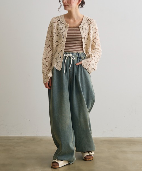 Crisp（クリスプ）の「チュールボーダーリブタンク（タンクトップ・レディース・ブラウン/アイボリー・FREE）」の21枚目の写真