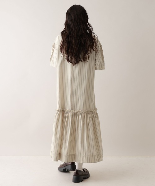 RAGEBLUE（レイジブルー）の「ボリュームスリーブ/ストライプシャツワンピース（シャツワンピース・レディース・ブルー/ベージュ・FREE）」の7枚目の写真