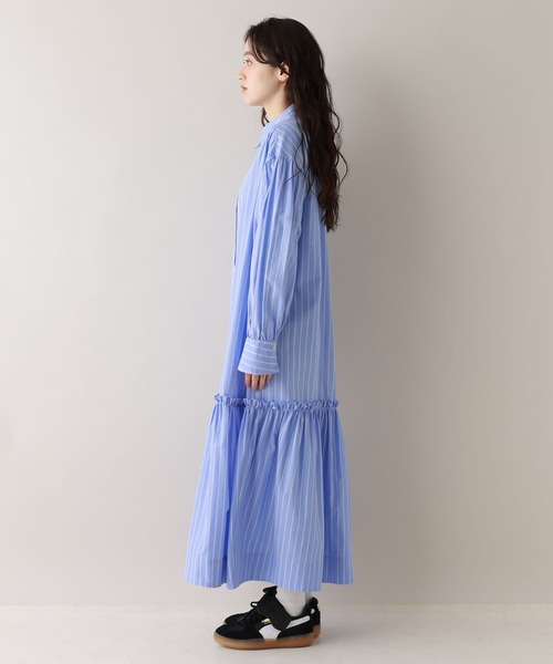 RAGEBLUE（レイジブルー）の「ボリュームスリーブ/ストライプシャツワンピース（シャツワンピース・レディース・ブルー/ベージュ・FREE）」の12枚目の写真