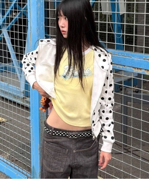 SHEENA(シーナ)の「ドットダブルジップショート丈パーカー(パーカー・レディース・ホワイト・M)」の12枚目の写真