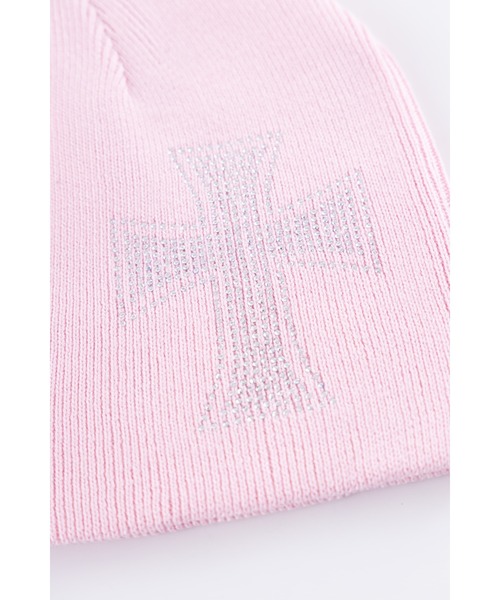 UNKNOWN LONDON(アンノウン・ロンドン)の「ビーニー|Pink Cross Rhinestone Beanie|Unknown London(ニットキャップ/ビーニー・メンズ・ピンク・FREE)」の4枚目の写真