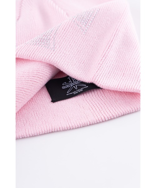 UNKNOWN LONDON(アンノウン・ロンドン)の「ビーニー|Pink Cross Rhinestone Beanie|Unknown London(ニットキャップ/ビーニー・メンズ・ピンク・FREE)」の5枚目の写真