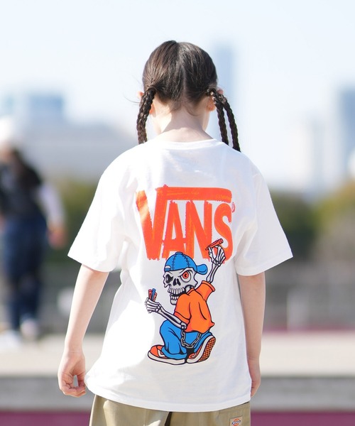 VANS(バンズ)の「VANS/バンズ キッズ 半袖 Tシャツ バックプリント VN000TCK(Tシャツ/カットソー・キッズ・ホワイト/パープル・150cm/140cm/130cm)」の4枚目の写真