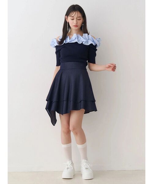 MERCURYDUO(マーキュリーデュオ)の「【セットアップ着用可】シャツランダムヘムミニスカート(スカート・レディース・ブラック/インディゴブルー・SMALL/MEDIUM)」の7枚目の写真