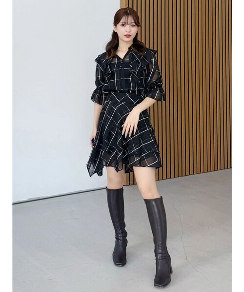 MERCURYDUO(マーキュリーデュオ)の「【セットアップ着用可】シャツランダムヘムミニスカート(スカート・レディース・ブラック/インディゴブルー・SMALL/MEDIUM)」の9枚目の写真