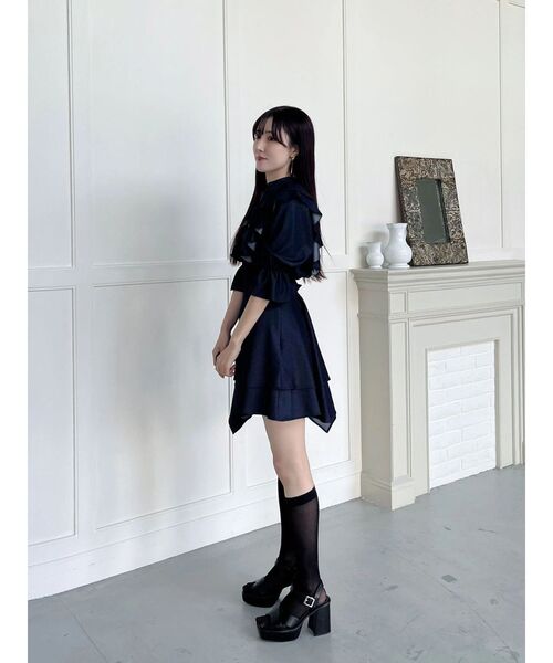 MERCURYDUO(マーキュリーデュオ)の「【セットアップ着用可】シャツランダムヘムミニスカート(スカート・レディース・ブラック/インディゴブルー・SMALL/MEDIUM)」の15枚目の写真