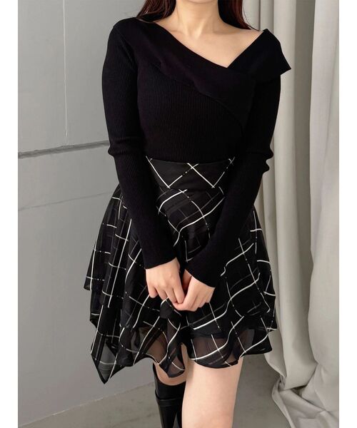 MERCURYDUO(マーキュリーデュオ)の「【セットアップ着用可】シャツランダムヘムミニスカート(スカート・レディース・ブラック/インディゴブルー・SMALL/MEDIUM)」の18枚目の写真