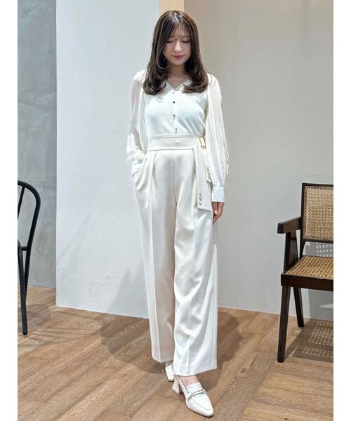 MERCURYDUO（マーキュリーデュオ）の「異素材スリーブカーデニット（ニット/セーター・レディース・アイボリー/オフホワイト・FREE）」の10枚目の写真