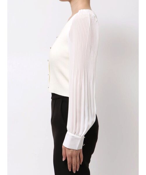 MERCURYDUO（マーキュリーデュオ）の「異素材スリーブカーデニット（ニット/セーター・レディース・アイボリー/オフホワイト・FREE）」の13枚目の写真