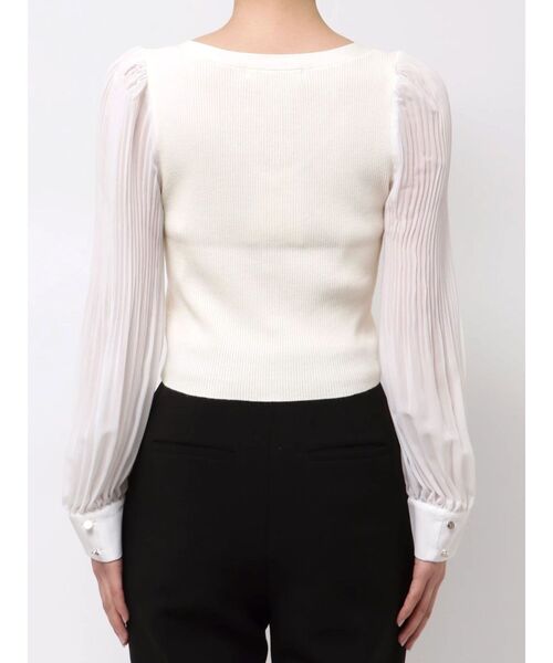 MERCURYDUO（マーキュリーデュオ）の「異素材スリーブカーデニット（ニット/セーター・レディース・アイボリー/オフホワイト・FREE）」の14枚目の写真