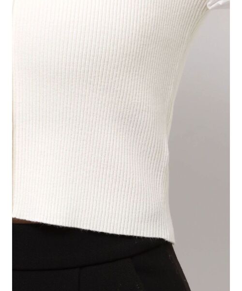 MERCURYDUO（マーキュリーデュオ）の「異素材スリーブカーデニット（ニット/セーター・レディース・アイボリー/オフホワイト・FREE）」の17枚目の写真