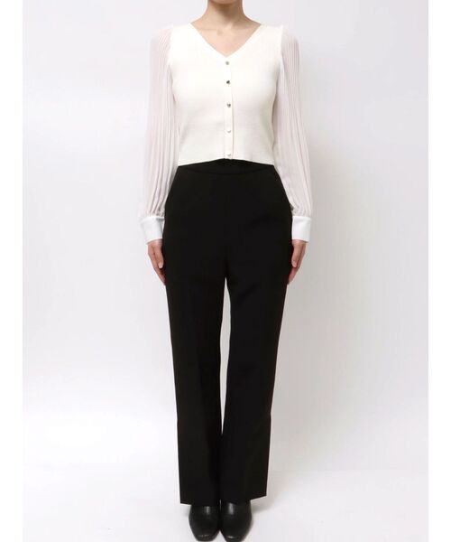 MERCURYDUO（マーキュリーデュオ）の「異素材スリーブカーデニット（ニット/セーター・レディース・アイボリー/オフホワイト・FREE）」の19枚目の写真