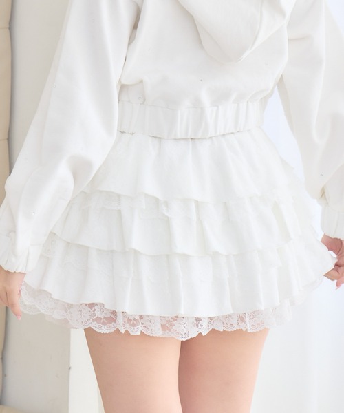 ROJITA(ロジータ)の「レースティアードスカパン(スカート・レディース・ブラック/ホワイト・FREE)」の6枚目の写真