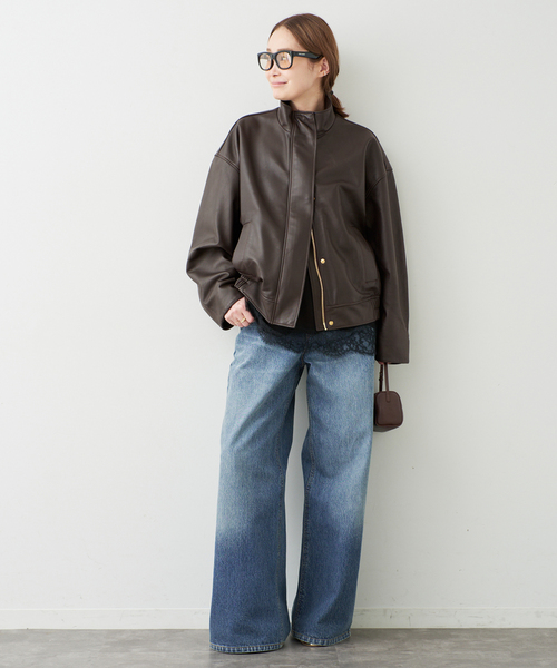 Deuxieme Classe Stand Collar レザーブルゾン　極美品 Stand Collar レザーブルゾン（ライダースジャケット）｜Deuxieme