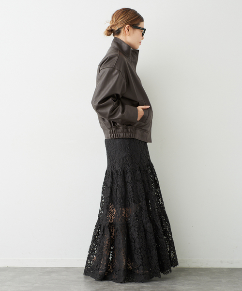 Deuxieme Classe（ドゥーズィエムクラス）の「*Stand Collar レザーブルゾン（ライダースジャケット・レディース・ブラウン・FREE）」の2枚目の写真