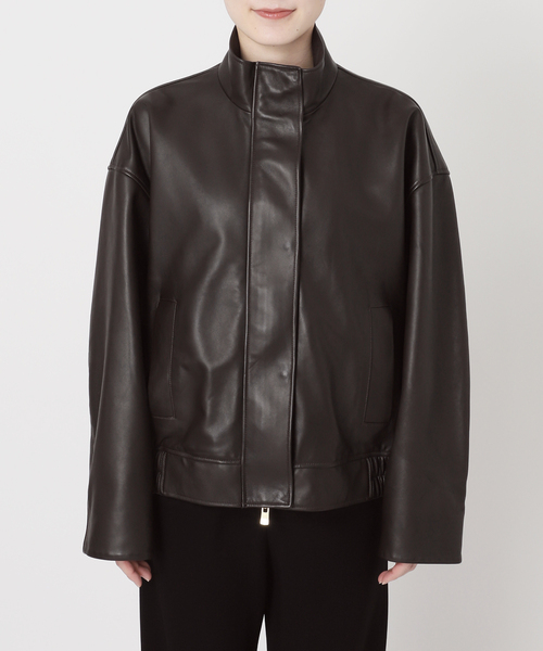 Deuxieme Classe Stand Collar レザーブルゾン　極美品 Stand Collar レザーブルゾン（レザージャケット）｜Deuxieme Classe
