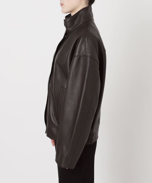 Deuxieme Classe Stand Collar レザーブルゾン Stand Collar Leather ブルゾン（レザージャケット）｜MUSE de